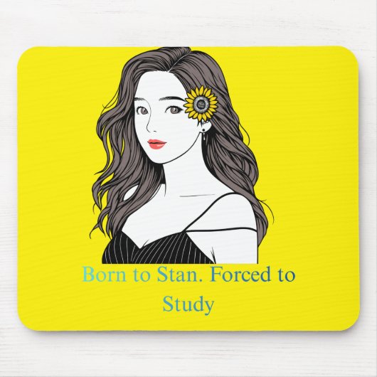 Born to Stan – K-Pop Aesthetic Girl Mouse Pad Muismat (Voorkant)