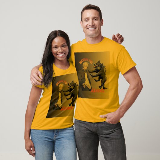 Born to Stand Alone – Anime Boy & Wolf Spirit Aest T-shirt (Unisex)