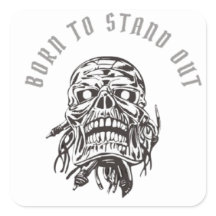 Born To Stand Out: Bold Skull Sticker