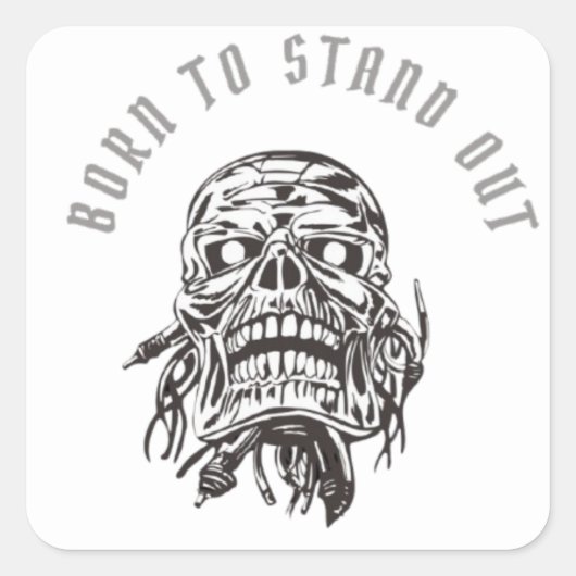 Born To Stand Out: Bold Skull Sticker (Voorkant)