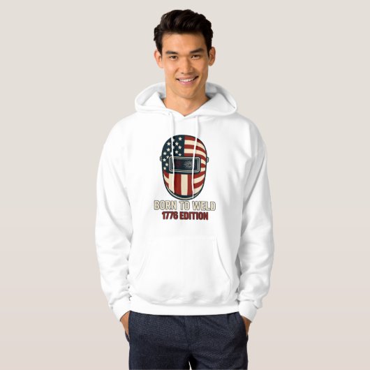 BORN TO WELD – 1776 Edition Men's Hoodie (Voorkant volledig)