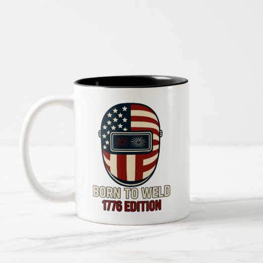 BORN TO WELD – 1776 Edition Mug Tweekleurige Koffiemok (Links)