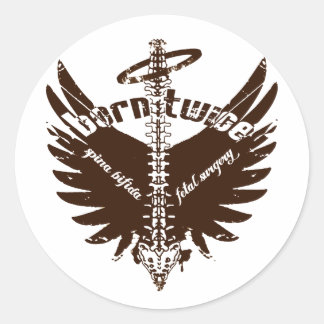 Born Twice Spina Bifida Foetale Chirurgie Engel Wi Ronde Sticker