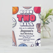 Born Two Ball - 2e verjaardag jongen Kaart (Staand voorkant)