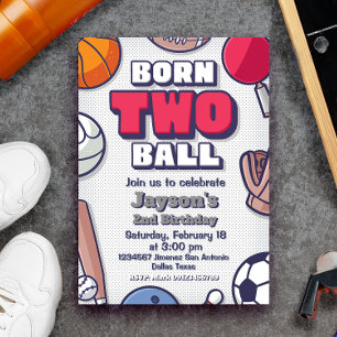 Born Two Ball - 2e verjaardag jongen  Kaart
