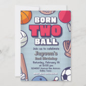 Born Two Ball - 2e verjaardag jongen Kaart (Voorkant)
