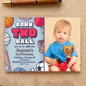 Born Two Ball Uitnodiging met Foto