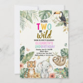 Born Two be Wild Birthday Invitation 2nd Birthday Kaart (Voorkant)