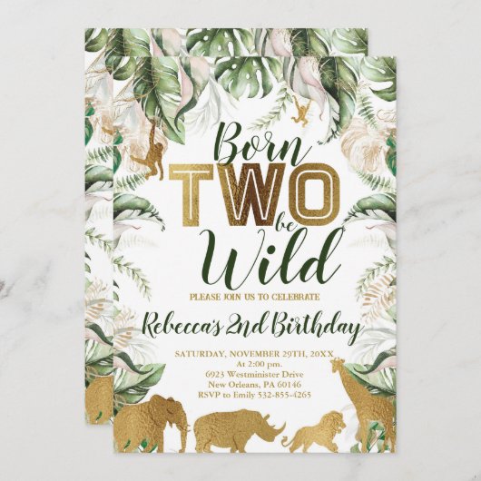 Born Two Be Wild Birthday, Oerwouden Kaart (Voorkant / Achterkant)