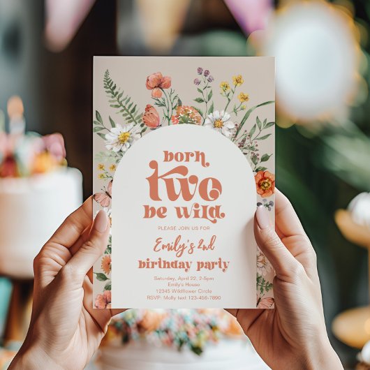 Born Two Be Wild Bloem Uitnodiging