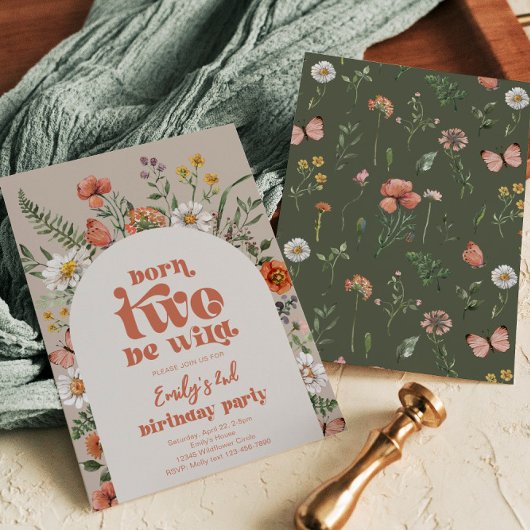 Born Two Be Wild Bloem Uitnodiging