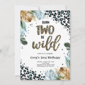 Born Two Be Wild Boy Oerwoud Luipaard Print Verjaa Kaart (Voorkant)