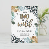Born Two Be Wild Boy Oerwoud Luipaard Print Verjaa Kaart (Staand voorkant)