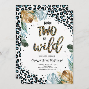 Born Two Be Wild Boy Oerwoud Luipaard Print Verjaa Kaart