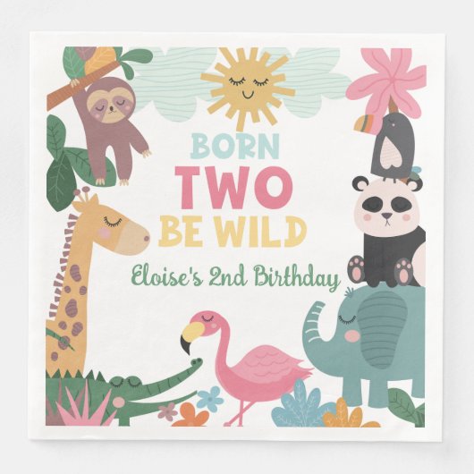 Born Two Be Wild Pink Servet (Voorkant)
