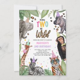 Born TWO Be Wild Safari 2e verjaardag Kaart