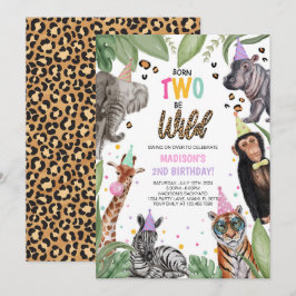 Born TWO Be Wild Safari 2e verjaardag Kaart
