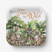Born Two Be Wild Safari Birthday Papieren Bordje (Voorkant)