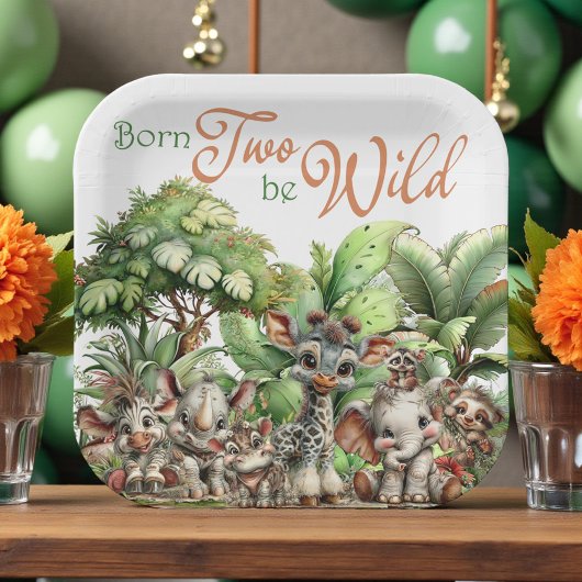 Born Two Be Wild Safari Birthday Papieren Bordje