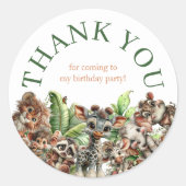 Born Two Be Wild Safari Birthday Ronde Sticker (Voorkant)