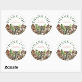 Born Two Be Wild Safari Birthday Ronde Sticker (Vel)