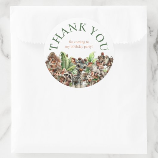 Born Two Be Wild Safari Birthday Ronde Sticker (Tas)