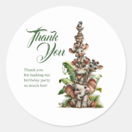 Born Two Be Wild Safari Birthday Ronde Sticker