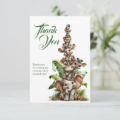 Born Two Be Wild Safari Birthday Thank You Card Kaart (Staand voorkant)