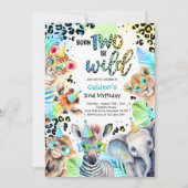 Born Two Be Wild Safari Blue Boy Luipaard Verjaard Kaart (Voorkant)