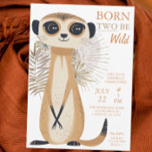 Born Two Be Wild Safari Meerkat Tweede Verjaardag Kaart