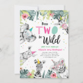 Born Two Be Wild Safari Party Dieren Verjaardag Kaart (Voorkant)