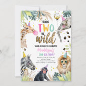 Born Two Be Wild Safari Party Dieren Verjaardag Kaart (Voorkant)