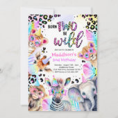 Born Two Be Wild Safari Roze Meisje Luipaard Verja Kaart (Voorkant)