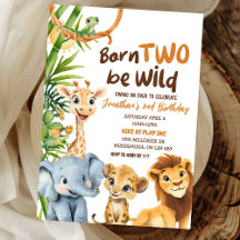 Born Two Be Wild Safari Theme Boy Tweede Verjaarda