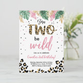 Born Two Be Wild Verjaardag Luipaard Uitnodiging (Staand voorkant)