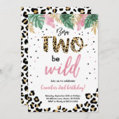 Born Two Be Wild Verjaardag Luipaard Uitnodiging (Voorkant / Achterkant)