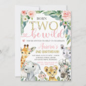 Born Two Be Wild Verjaardag Uitnodiging 2e Verjaar (Voorkant)