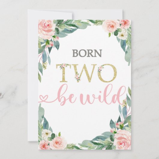 Born Two Be Wild Verjaardag Uitnodiging 2e Verjaar (Achterkant)