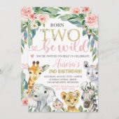 Born Two Be Wild Verjaardag Uitnodiging 2e Verjaar (Voorkant / Achterkant)