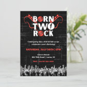 Born Two Rock Tweede verjaardag uitnodiging (Staand voorkant)