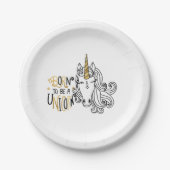 Born Unicorn Birthday Papieren Bordje (Voorkant)