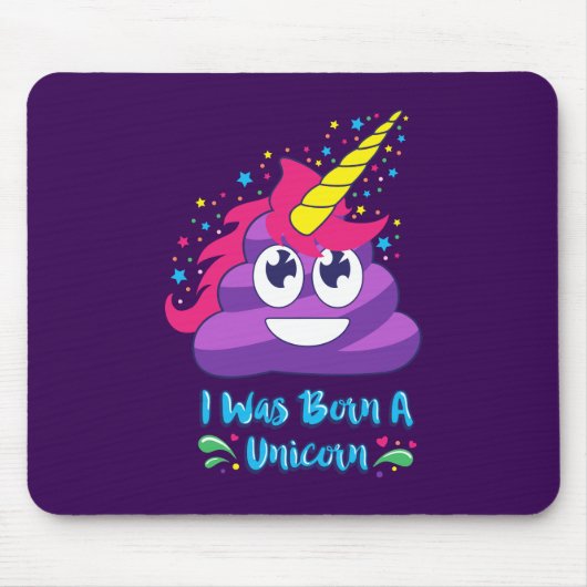 Born Unicorn Emoji Poop Muismat (Voorkant)