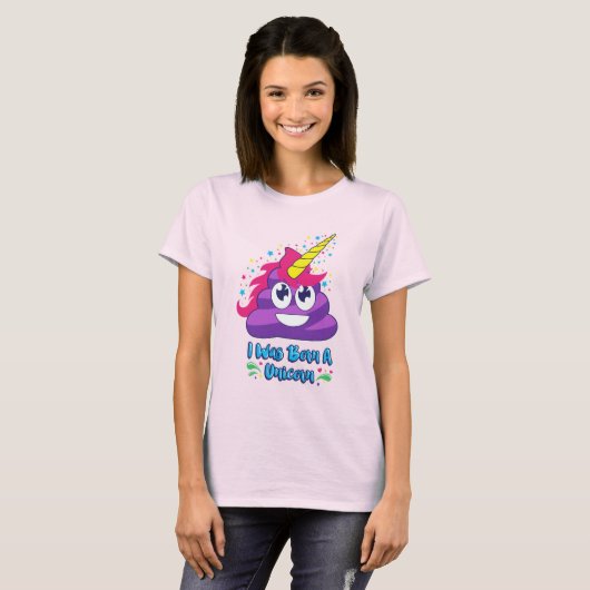 Born Unicorn Emoji Poop T-shirt (Voorkant volledig)