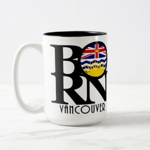 BORN Vancouver (BC-vlag) 15 oz Tweekleurige Koffiemok