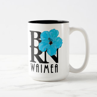BORN Waimea Blue Hibiscus 15oz Tweekleurige Koffiemok