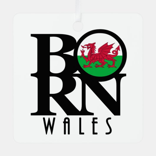 BORN Wales Metalen Ornament (Voorkant)