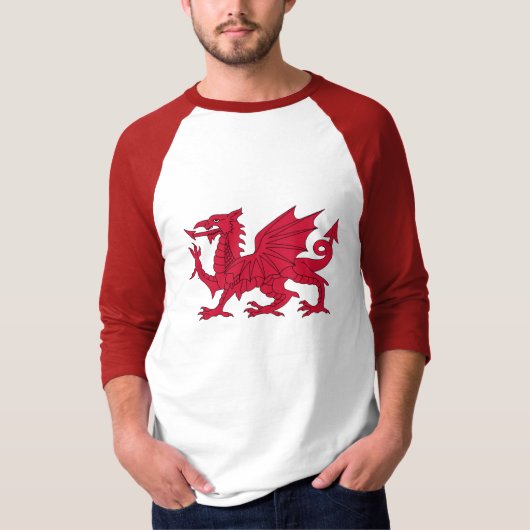 Born Welsh Dragon met gedicht T-shirt (Voorkant)