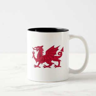 Born Welsh Poem met Dragon Tweekleurige Koffiemok