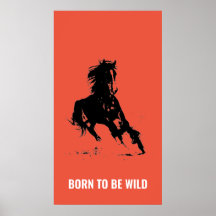 Born Wild Running Horse Inspirerend Pop Art