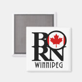 BORN Winnipeg Canada Magneet (Voorkant / Achterkant)